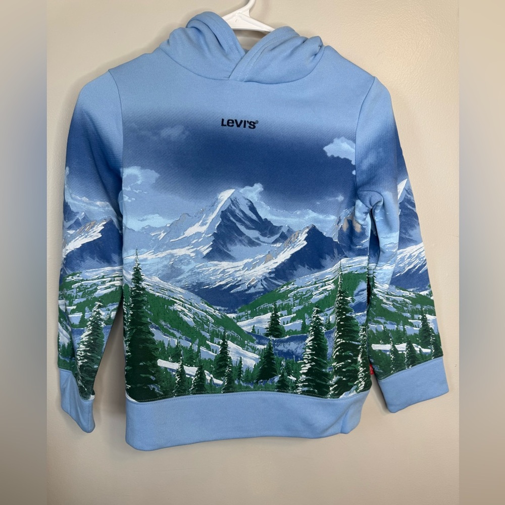 Levi's Mountain Landscape Sweatshirt - Sky Blue & Forest Green
